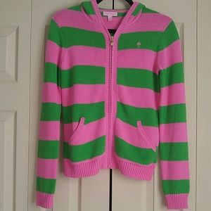 Lilly Pulitzer Striped Hooded Knit Sweater